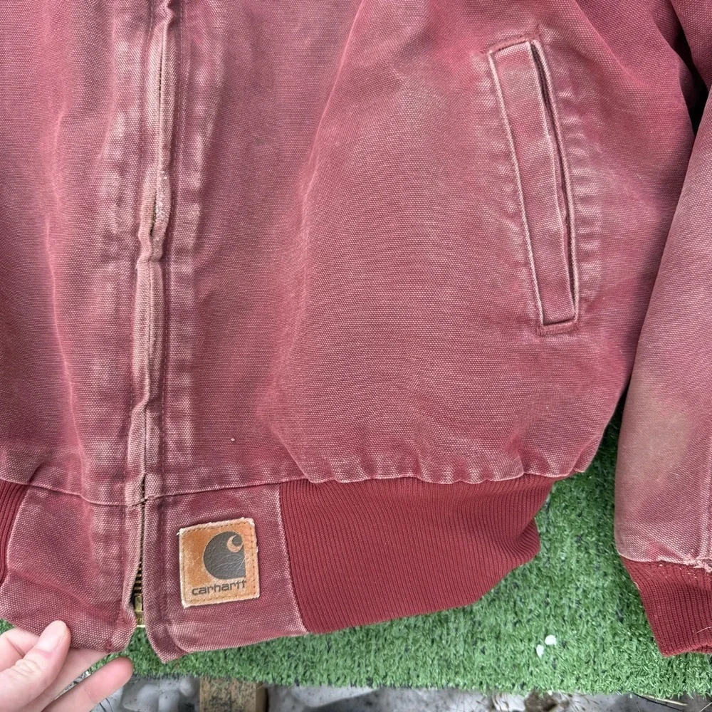 Carhartt Men's Vintage Brick Red Santa Fe Bomber Jacket Size XL
